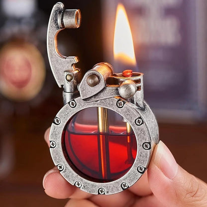 🎁Vintage Trench Transparent Kerosene Antique Steampunk Lighter
