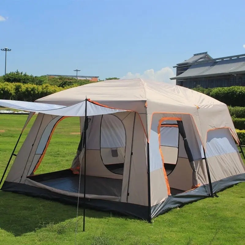 Outdoor Tent Camping Rainproof Villa Double Deck Two Room One Hall Tent Sun Proof Camping Tent