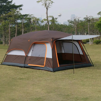 Outdoor Tent Camping Rainproof Villa Double Deck Two Room One Hall Tent Sun Proof Camping Tent