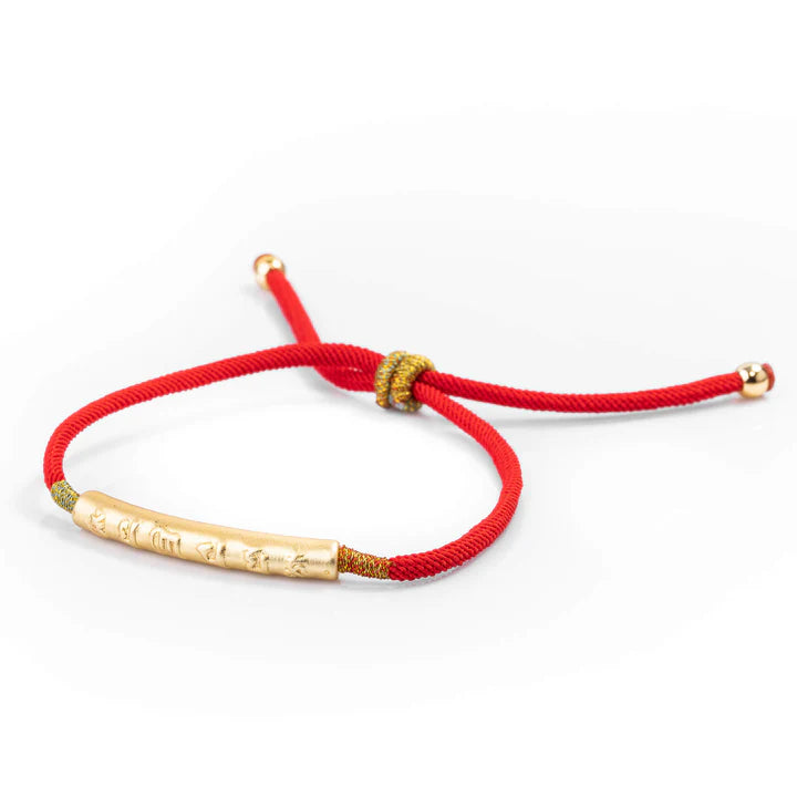 Tibetan Red String Bracelet - Buddhist Lucky Charm